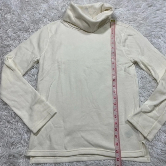 J Crew Factory Mock Neck Sweatshirt Cloudspun Fleece Ivory - Picture 6 of 7